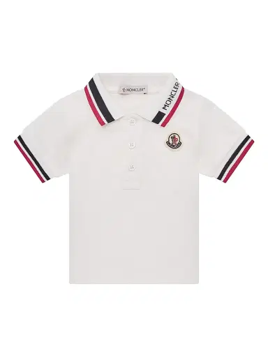 Moncler Baby Boy's & Little Boy's Polo Shirt in Cotton Piquet - White | Thumbnail 1 Moncler Baby Boy's & Little Boy's Polo Shirt in Cotton Piquet - White | Thumbnail 1