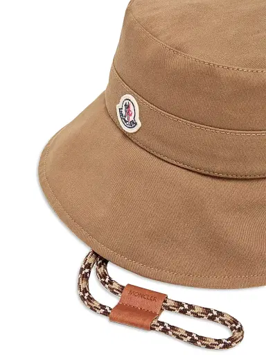 Moncler Women's Hat in Cotton Gabardine - Camel Beige - Size Large | Thumbnail 3 Moncler Women's Hat in Cotton Gabardine - Camel Beige - Size Large | Thumbnail 3