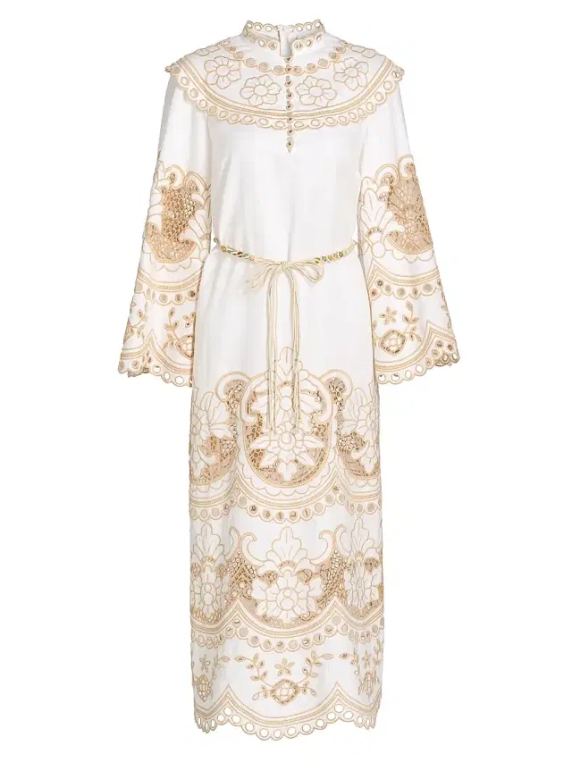 Zimmermann Women's Wanderlust Eyelet-Embroidered Shift Midi-Dress -