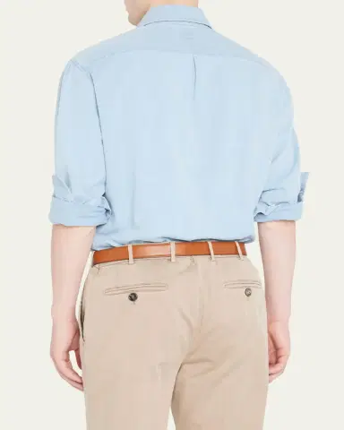Brunello Cucinelli Men's Denim Sport Shirt | Thumbnail 3