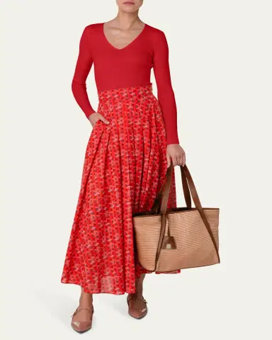 Akris Alexa Medium Raffia Tote Bag | Thumbnail 8
