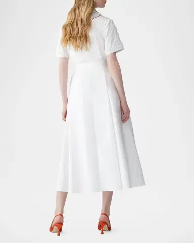 Carolina Herrera Grecian Embroidered Short-Sleeve Midi Shirtdress With Belt | Thumbnail 7 Carolina Herrera Grecian Embroidered Short-Sleeve Midi Shirtdress With Belt | Thumbnail 7