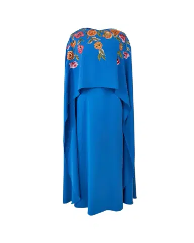 Carolina Herrera Floral Embroidered Cape Caftan Gown | Thumbnail 1