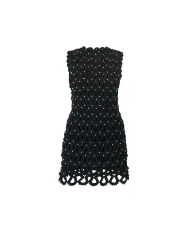 Carolina Herrera Embellished Crochet Knit Sleeveless Mini Dress | Thumbnail 1