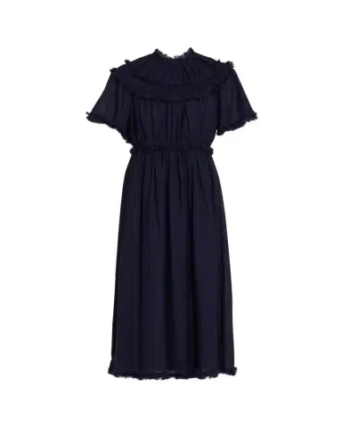 Ulla Johnson Ayan Gathered Yoked Short-Sleeve Midi Dress | Thumbnail 1 Ulla Johnson Ayan Gathered Yoked Short-Sleeve Midi Dress | Thumbnail 1