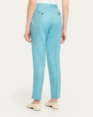 Kiton Wool-Silk Slim-Leg Ankle Trousers | Thumbnail 3 Kiton Wool-Silk Slim-Leg Ankle Trousers | Thumbnail 3