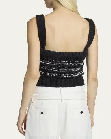 sacai Melange Knit Crop Tank Top | Thumbnail 3 sacai Melange Knit Crop Tank Top | Thumbnail 3
