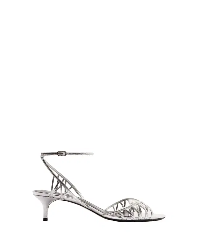 Alexandre Birman 50mm Solene Metallic Leather Sandals
