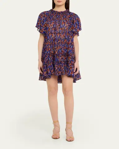 Ulla Johnson Ryla Floral Silk Chiffon Mini Dress | Thumbnail 2 Ulla Johnson Ryla Floral Silk Chiffon Mini Dress | Thumbnail 2