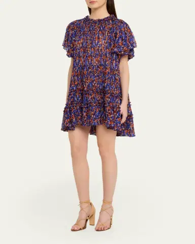 Ulla Johnson Ryla Floral Silk Chiffon Mini Dress | Thumbnail 4 Ulla Johnson Ryla Floral Silk Chiffon Mini Dress | Thumbnail 4