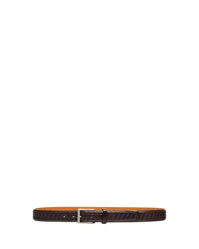 Men's Tela Woven Suede and Leather Belt