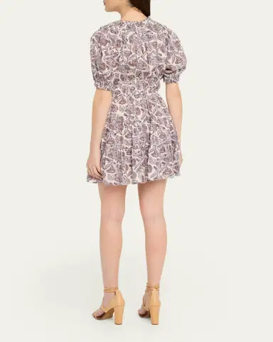 Ulla Johnson Soffia Printed Puff-Sleeve Mini Dress | Thumbnail 3 Ulla Johnson Soffia Printed Puff-Sleeve Mini Dress | Thumbnail 3