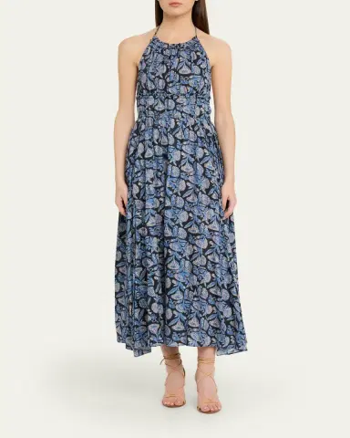 Ulla Johnson Anelise Printed Halter Midi Dress | Thumbnail 2 Ulla Johnson Anelise Printed Halter Midi Dress | Thumbnail 2