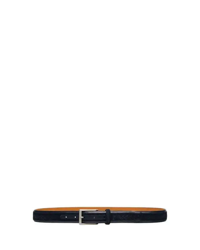 Men's Tela Woven Suede and Leather Belt