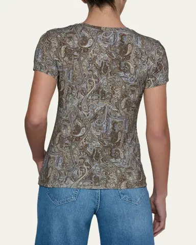 L'Agence Ressi Short-Sleeve Paisley Tee | Thumbnail 3