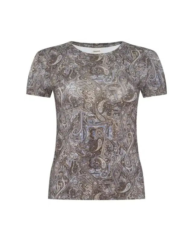 L'Agence Ressi Short-Sleeve Paisley Tee