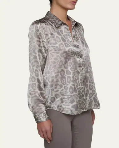 L'AGENCE Leopard Tyler Silk Blouse | Thumbnail 5 L'AGENCE Leopard Tyler Silk Blouse | Thumbnail 5