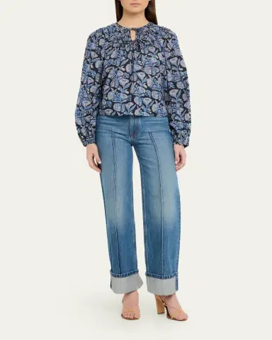 Ulla Johnson Florelle Printed Long-Sleeve Blouse | Thumbnail 2