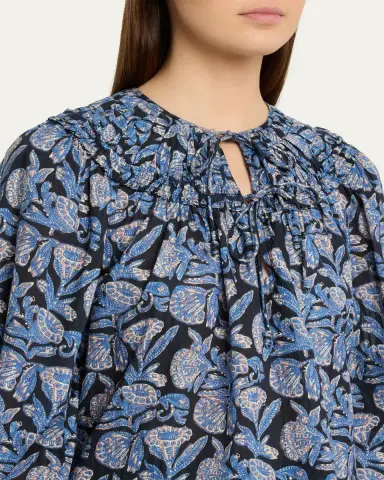 Ulla Johnson Florelle Printed Long-Sleeve Blouse | Thumbnail 5
