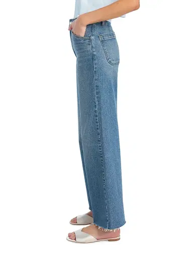 Favorite Daughter Women's The Mischa Super High-Rise Wide-Leg Ankle Jeans - Rio - Size 32 | Thumbnail 4