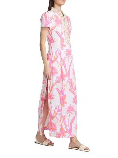 Lilly Pulitzer Women's Velora Embellished Floral Maxi Romper | Thumbnail 2 Lilly Pulitzer Women's Velora Embellished Floral Maxi Romper | Thumbnail 2
