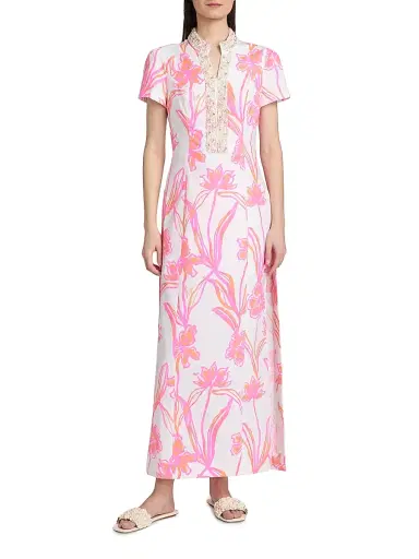 Lilly Pulitzer Women's Velora Embellished Floral Maxi Romper | Thumbnail 3 Lilly Pulitzer Women's Velora Embellished Floral Maxi Romper | Thumbnail 3