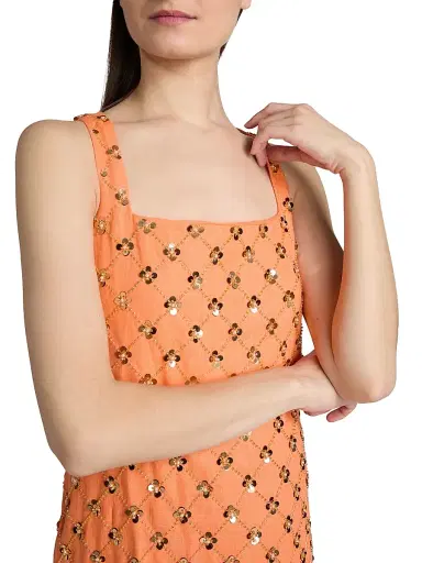 Lilly Pulitzer Women's Tamala Embellished Shift Dress - Papaya Beaded Sequin - Size 8 | Thumbnail 6 Lilly Pulitzer Women's Tamala Embellished Shift Dress - Papaya Beaded Sequin - Size 8 | Thumbnail 6
