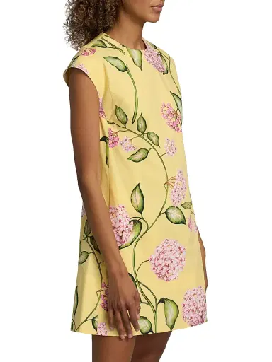 Oscar de la Renta Women's Porcelain Flowers Cotton Day Dress - Pink Butter | Thumbnail 4 Oscar de la Renta Women's Porcelain Flowers Cotton Day Dress - Pink Butter | Thumbnail 4