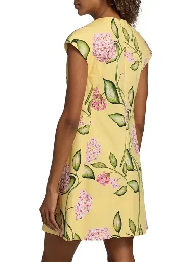 Oscar de la Renta Women's Porcelain Flowers Cotton Day Dress - Pink Butter | Thumbnail 5 Oscar de la Renta Women's Porcelain Flowers Cotton Day Dress - Pink Butter | Thumbnail 5