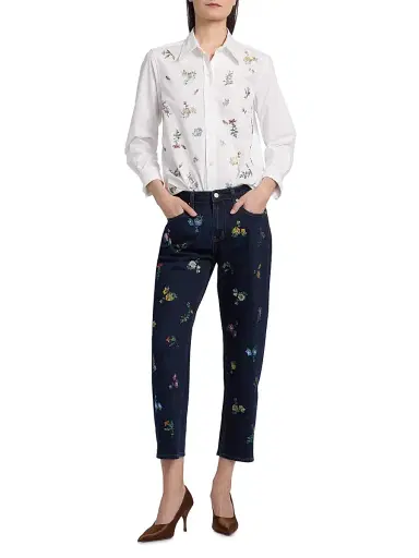 Libertine Women's Joy And Mirth Floral-Embroidered Boyfriend Jeans - Indigo - Size XL | Thumbnail 2