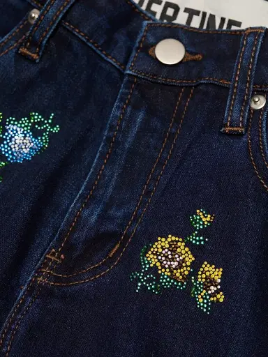 Libertine Women's Joy And Mirth Floral-Embroidered Boyfriend Jeans - Indigo - Size XL | Thumbnail 7