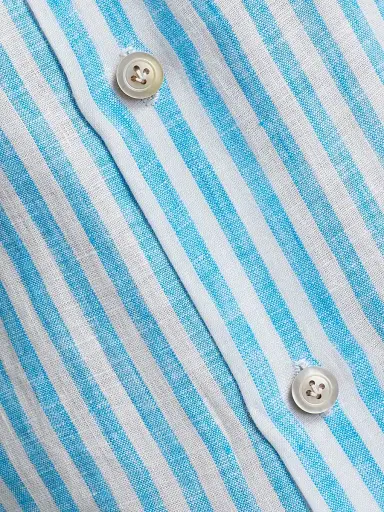 Kiton Men's Bengal Striped Linen Button-Front Shirt | Thumbnail 7 Kiton Men's Bengal Striped Linen Button-Front Shirt | Thumbnail 7