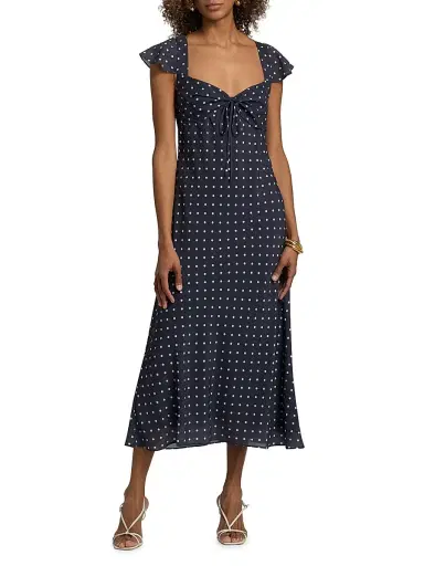 Toccin Women's Marcella Bias-Cut Slipdress - Midnight Polka Dot | Thumbnail 3