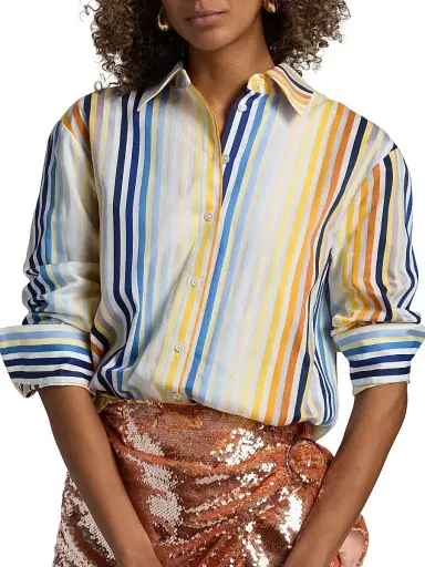 Toccin Women's Brennan Boyfriend Shirt - Sunset | Thumbnail 6