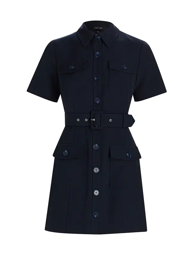 Toccin Women's Lydia Short-Sleeve Snap Shirtdress - Midnight