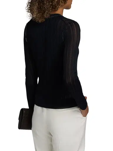 Toccin Women's Crosby Cropped Cardigan - Navy Optic | Thumbnail 5