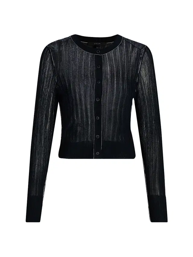 Toccin Women's Crosby Cropped Cardigan - Navy Optic
