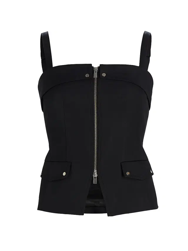 Toccin Women's Jayden Zip-Front Moto Top - Jet