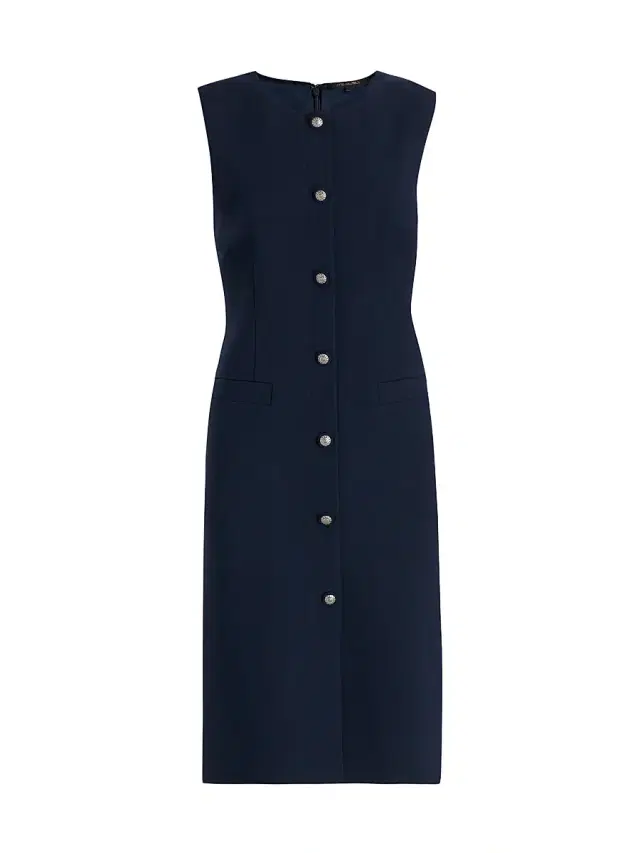 Women's Briel Crepe Sleeveless Midi-Dress - Navy