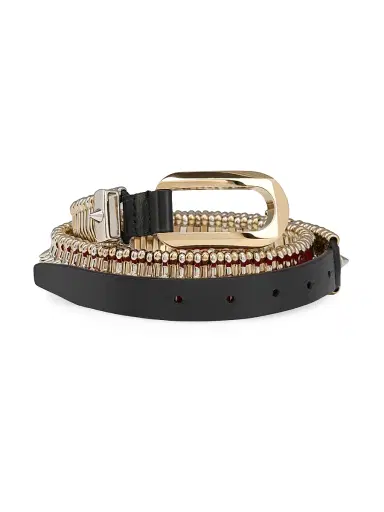 Christian Louboutin Women's Belt in Calf Leather with Spikes - Black | Thumbnail 1 Christian Louboutin Women's Belt in Calf Leather with Spikes - Black | Thumbnail 1