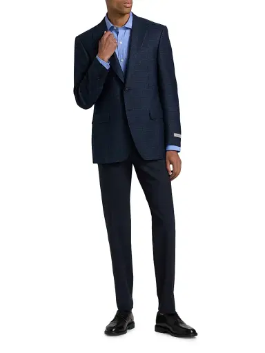Canali Men's Siena Stepweave Wool Sport Coat - Dark Blue | Thumbnail 2 Canali Men's Siena Stepweave Wool Sport Coat - Dark Blue | Thumbnail 2