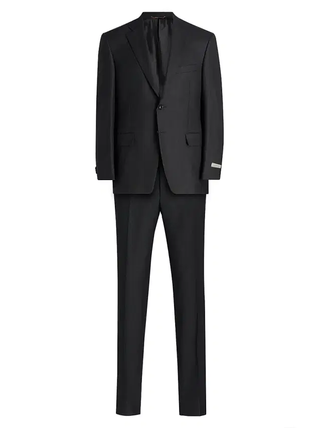 Men's Siena Birdseye Wool Suit - Charcoal