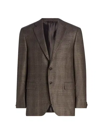 Canali Men's Siena Tonal Plaid Silk-Cashmere Sport Coat - Light Brown - Size 42 | Thumbnail 1 Canali Men's Siena Tonal Plaid Silk-Cashmere Sport Coat - Light Brown - Size 42 | Thumbnail 1