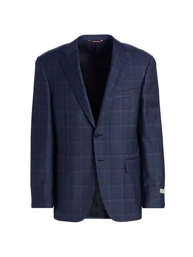 Canali Men's Siena Plaid Wool Sport Coat - Blue