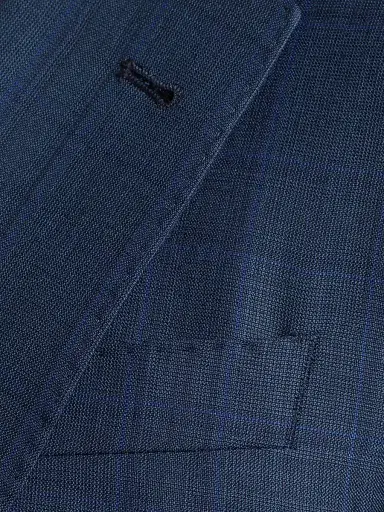 Emporio Armani Men's Check Wool-Silk Suit - Blue - Size 50 | Thumbnail 7