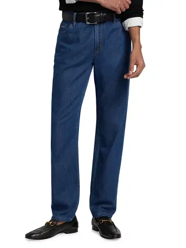 Emporio Armani Men's 5-Pocket Straight-Leg Jeans - Medium Blue - Size 36 | Thumbnail 3