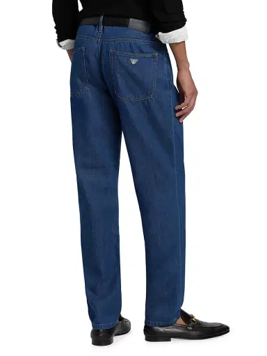 Emporio Armani Men's 5-Pocket Straight-Leg Jeans - Medium Blue - Size 36 | Thumbnail 5