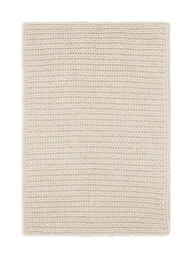 Women's Cashmere and Silk Dazzling Rib Knit Neck Warmer - Beige