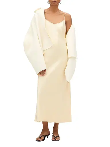 Another Tomorrow Women's Satin Gown - Butter | Thumbnail 2