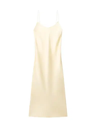 Another Tomorrow Women's Satin Gown - Butter | Thumbnail 1